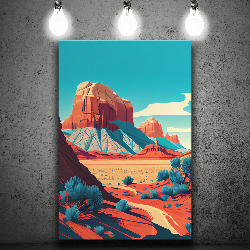 Utah Retro Art Print ,City Art Print, Large Canvas, Canvas Print Wall Art Home Decor