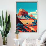 Utah Retro Art Print, Large Canvas, Framed Canvas Print Wall Art Home Decor, Floating Frame
