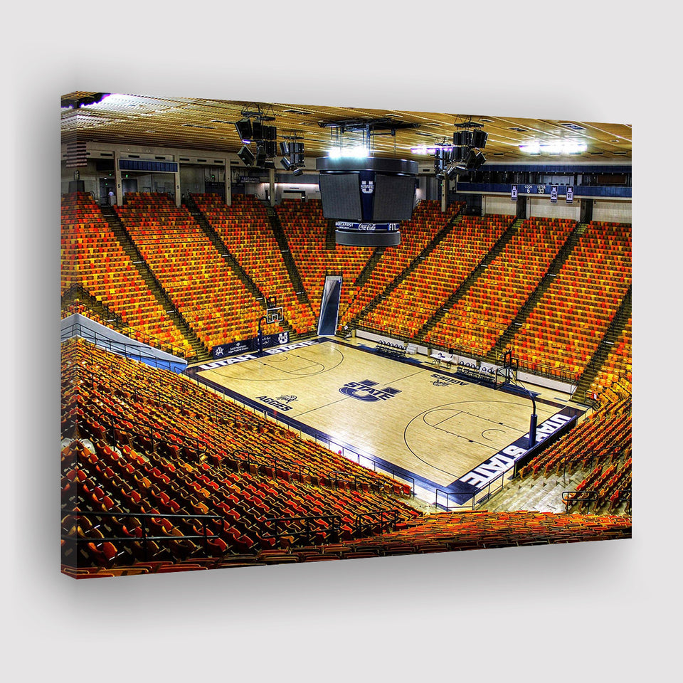 Utah State Aggies Stadium Canvas Prints Smith Spectrum Stadium Wall,Sport Stadium Art Prints, Fan Gift, Wall Decor