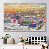 Utah Utes Rice Eccles Stadium Watercolor, Sport Art Prints Fan Gift, Canvas Prints Wall Art Decor