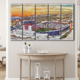 Utah Utes Rice Eccles Stadium Watercolor, 5 Pieces B, Multi Panel Canvas Prints Wall Art Decor