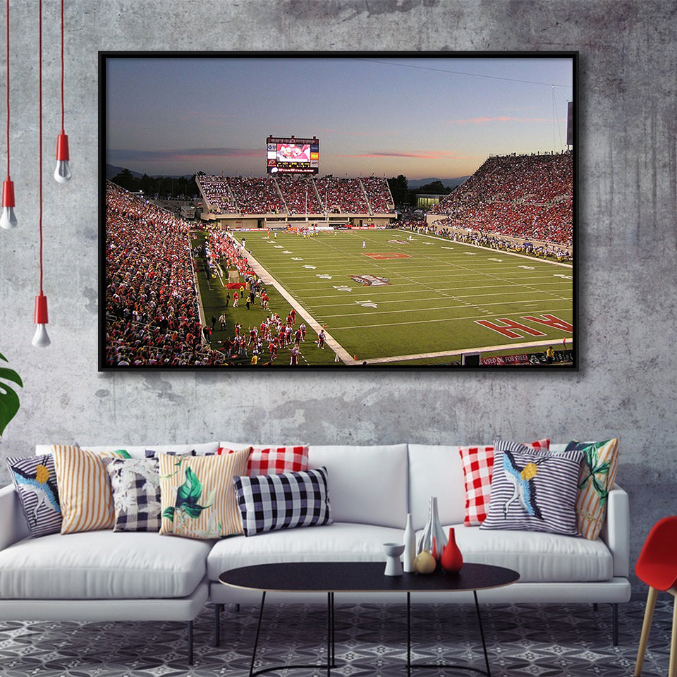 Utah Utes Wall Art Rice Eccles Stadium Framed Canvas Prints,Sport Stadium Art Prints, Fan Gift
