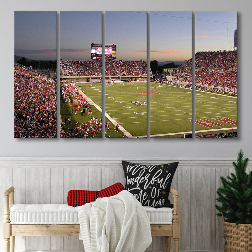 Utah Utes Wall Art Rice Eccles Stadium Canvas Prints,Multi Panels B,Sport Stadium Art Prints, Fan Gift