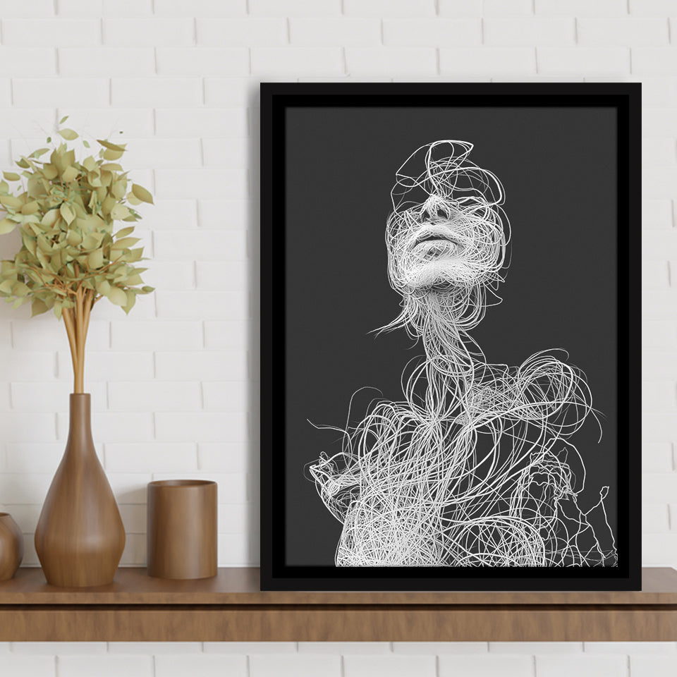 Visionary Framed Canvas Prints Wall Art Home Decor - Painting Canvas,Black Frame, Ready to hang