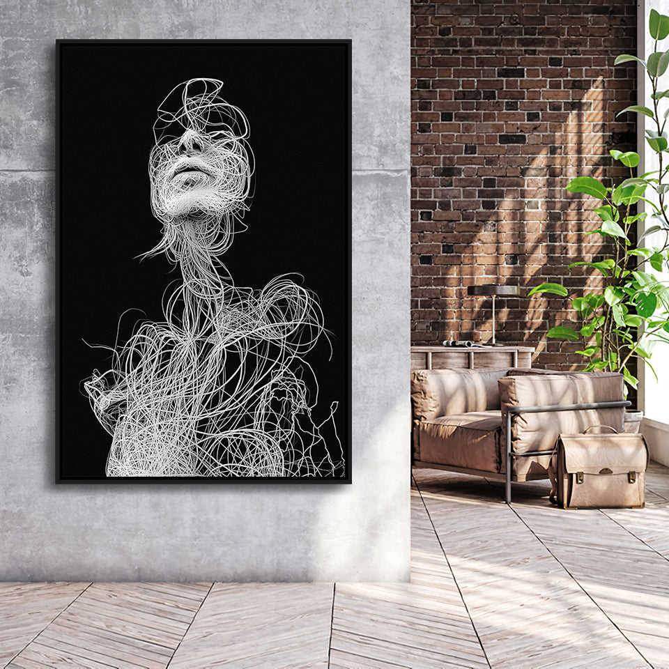 Visionary Framed Canvas Prints Wall Art Home Decor - Painting Canvas,Black Frame, Ready to hang