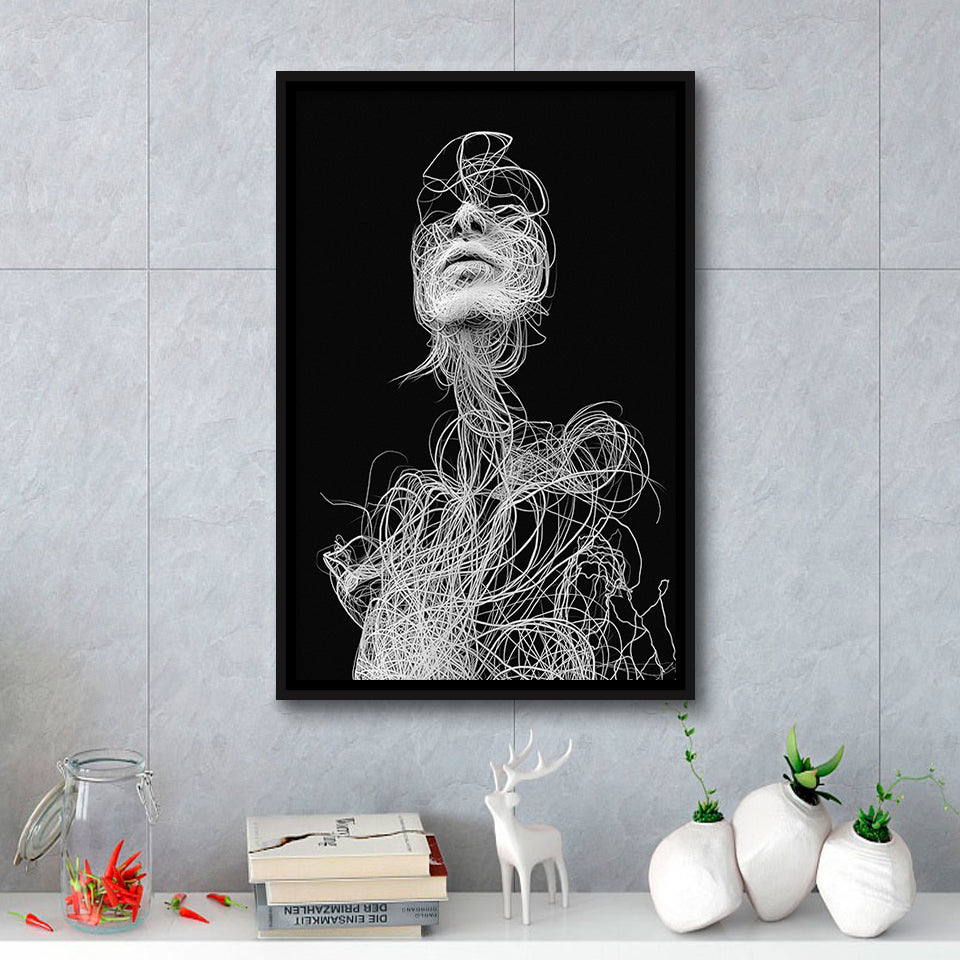 Visionary Framed Canvas Prints Wall Art Home Decor - Painting Canvas,Black Frame, Ready to hang