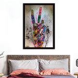 V Gesture Graffiti One Gesture Victory Street Art Framed Art Prints - Framed Prints, Painting Prints, Prints for Sale