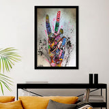 V Gesture Graffiti One Gesture Victory Street Art Framed Art Prints - Framed Prints, Painting Prints, Prints for Sale