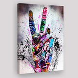 V Gesture Graffitione Gesture Victory Street Art Canvas Prints Wall Art Decor - Painting Canvas, Home Decor, Art Print, Art For Sale