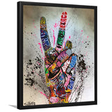 V Gesture Graffiti One Gesture Victory Street Art Framed Art Prints - Framed Prints, Painting Prints, Prints for Sale