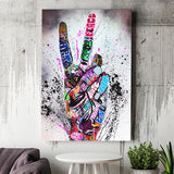 V Gesture Graffitione Gesture Victory Street Art Canvas Prints Wall Art Decor - Painting Canvas, Home Decor, Art Print, Art For Sale