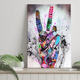 V Gesture Graffitione Gesture Victory Street Art Canvas Prints Wall Art Decor - Painting Canvas, Home Decor, Art Print, Art For Sale