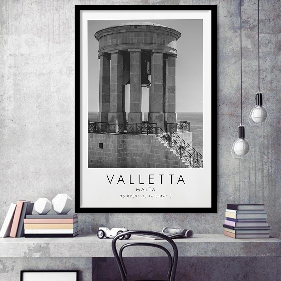 Valletta, Malta Black And White Art Framed Art Prints Wall Art Decor, Framed Picture