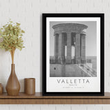 Valletta, Malta Black And White Art Framed Canvas Prints Wall Art Home Decor, Floating Frame
