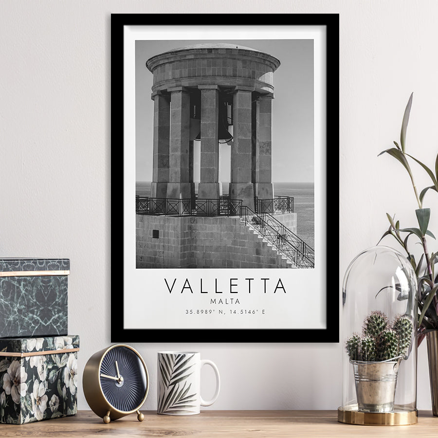 Valletta, Malta Black And White Art Framed Art Prints Wall Art Decor, Framed Picture