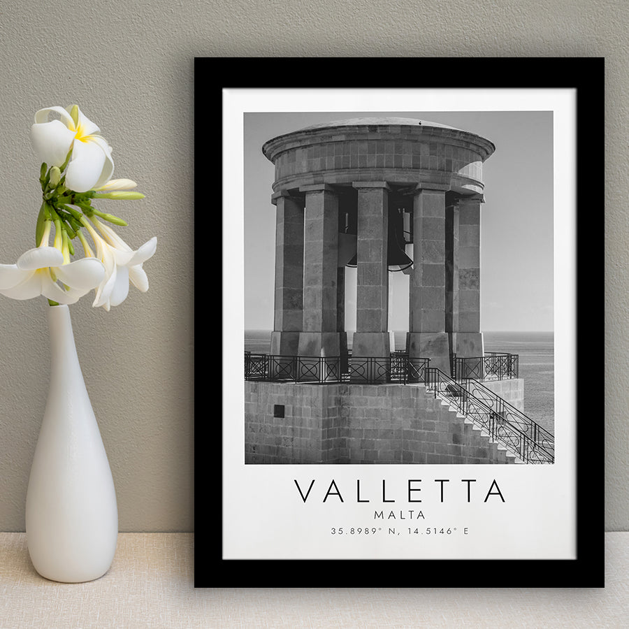 Valletta, Malta Black And White Art Framed Art Prints Wall Art Decor, Framed Picture