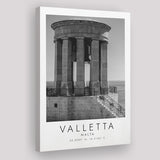 Valletta, Malta Black And White Art Canvas Prints Wall Art Home Decor