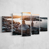 Valletta Skyline, Malta Multi Panels,Canvas Prints Wall Art Home Decor