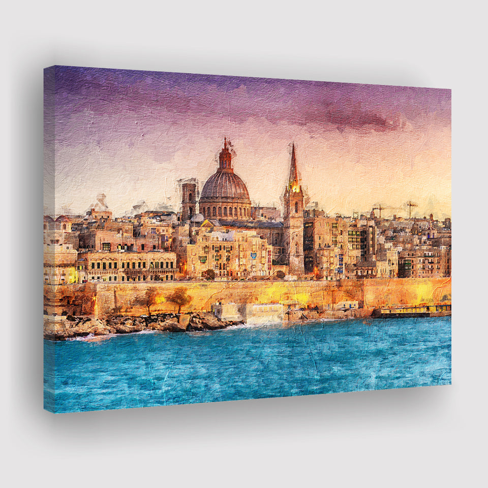 Valletta Superb City Canvas Prints Wall Art Decor - Paiting Canvas, Art Prints, Wall Decor, For Sale