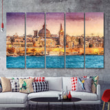 Valletta Superb City 5 Piece B Canvas Prints Wall Art Decor - Painting Canvas, Multi Panels