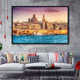 Valletta Superb City Framed Canvas Prints Wall Art Decor - Paiting Canvas, Art Prints, Floating Frame