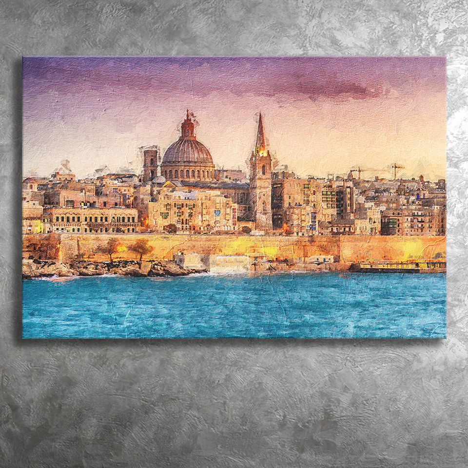 Valletta Superb City Canvas Prints Wall Art Decor - Paiting Canvas, Art Prints, Wall Decor, For Sale