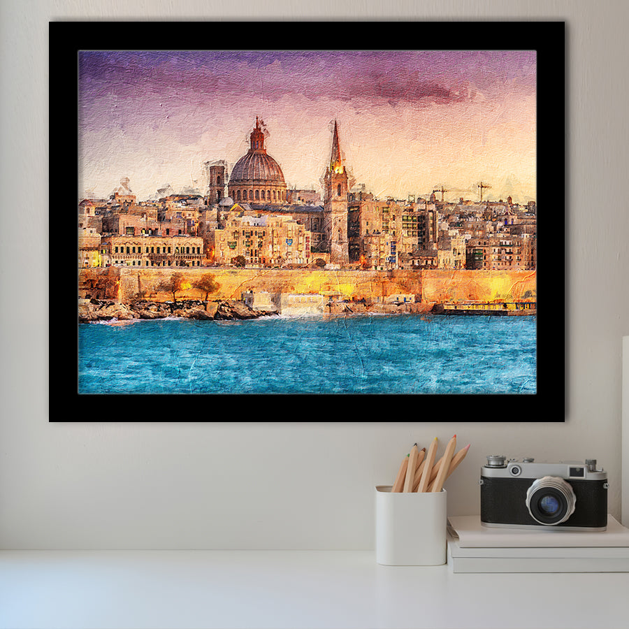 Valletta Superb City Framed Art Prints Wall Decor - Painting Prints, Framed Picture, Home Decor
