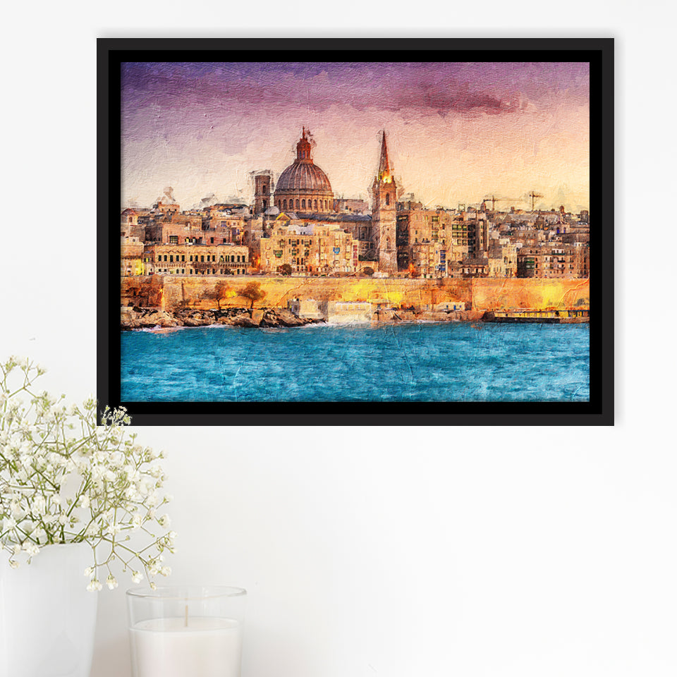 Valletta Superb City Framed Canvas Prints Wall Art Decor - Paiting Canvas, Art Prints, Floating Frame