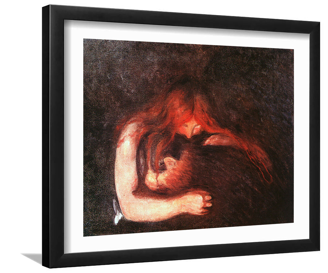 Vampire By Edward Munch-Canvas art,Art Print,Frame art,Plexiglass cover