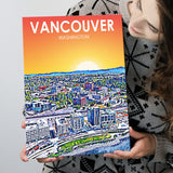 Vancouver Washington Sunset Landscape ,City Art Print, Large Canvas, Canvas Print Wall Art Home Decor
