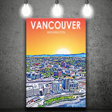 Vancouver Washington Sunset Landscape ,City Art Print, Large Canvas, Canvas Print Wall Art Home Decor