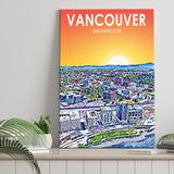 Vancouver Washington Sunset Landscape ,City Art Print, Large Canvas, Canvas Print Wall Art Home Decor