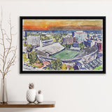 Vanderbilt Commodores Vanderbilt Stadium at Dudley Field Watercolor, Sport Art Prints Fan Gift, Framed Canvas Prints Wall Art Decor