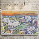 Vanderbilt Commodores Vanderbilt Stadium at Dudley Field Watercolor, Sport Art Prints Fan Gift, Canvas Prints Wall Art Decor