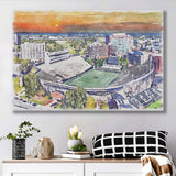 Vanderbilt Commodores Vanderbilt Stadium at Dudley Field Watercolor, Sport Art Prints Fan Gift, Canvas Prints Wall Art Decor