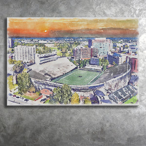Vanderbilt Commodores Vanderbilt Stadium at Dudley Field Watercolor, Sport Art Prints Fan Gift, Canvas Prints Wall Art Decor