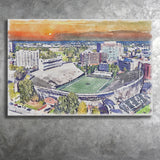 Vanderbilt Commodores Vanderbilt Stadium at Dudley Field Watercolor, Sport Art Prints Fan Gift, Canvas Prints Wall Art Decor
