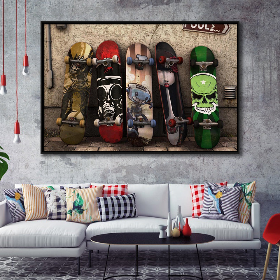 Vanz Skate Framed Canvas Prints Wall Art - Painting Canvas, Wall Decor, Floating Frame,Painting Prints, For Sale
