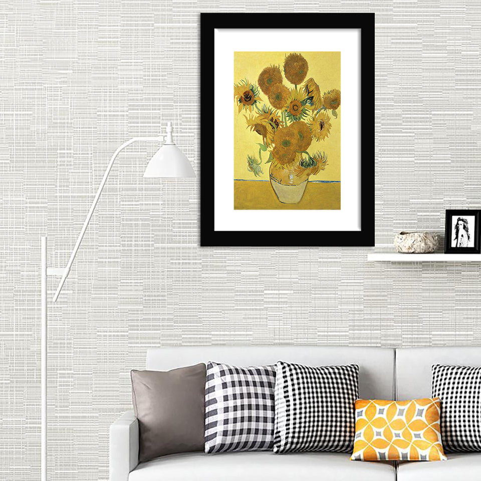 Vase of fifteen sunflowers_Vincent Van Gogh-Art Print,Frame Art,Plexiglass Cover