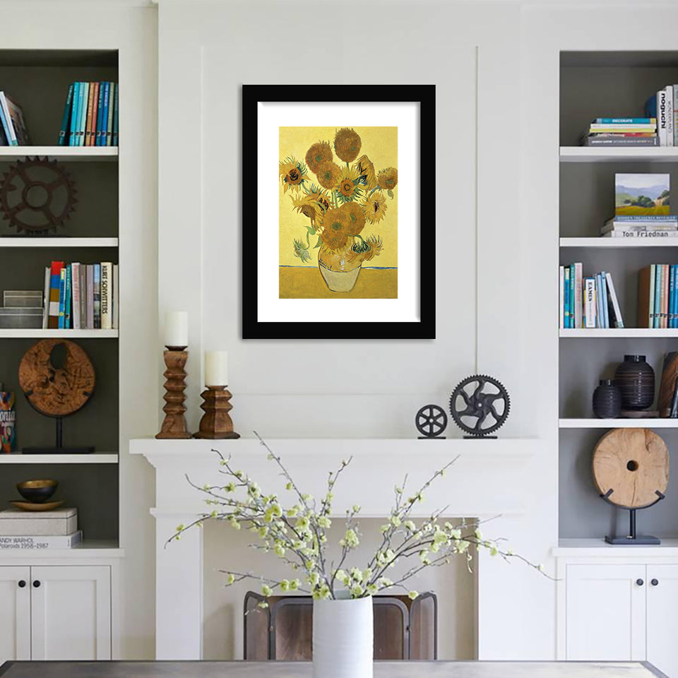 Vase of fifteen sunflowers_Vincent Van Gogh-Art Print,Frame Art,Plexiglass Cover
