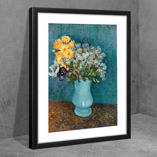 Vase of lilacs daisies and anemones by Vincent Van Gogh - Art Prints, Framed Prints, Wall Art Prints, Frame Art