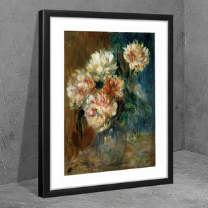 Vase of peonies by Pierre Auguste Renoir - Art Prints, Framed Prints, Wall Art Prints, Frame Art