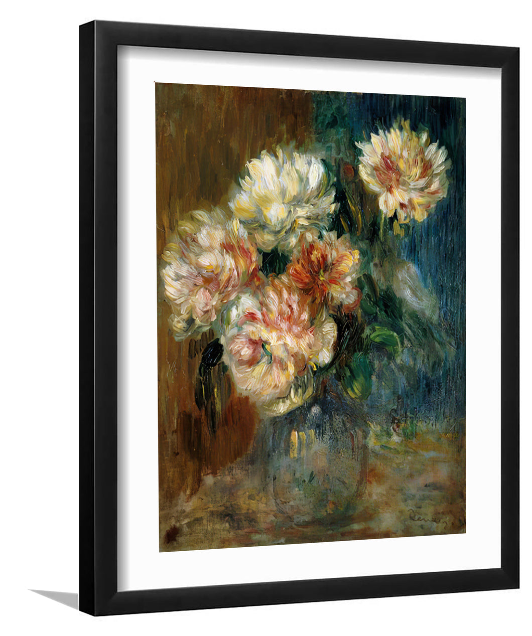 Vase of peonies_Pierre Auguste Renoir-Art Print,Frame Art,Plexiglass Cover