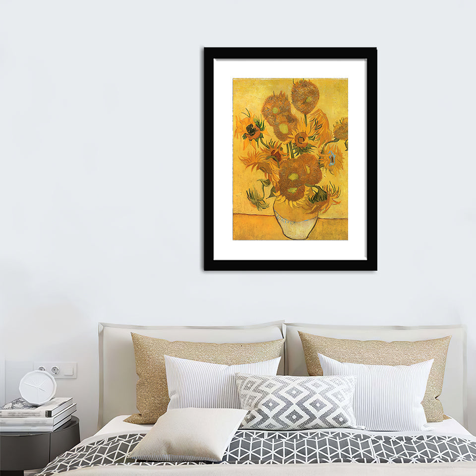 Vase with sunflowers by Vincent Van Gogh - Art Prints, Framed Prints, Wall Art Prints, Frame Art