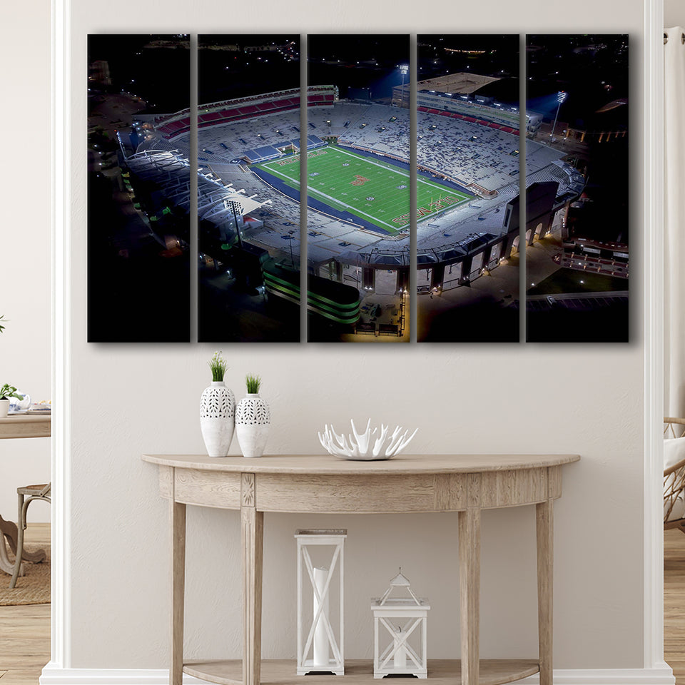 Vaught Hemingway Stadium Canvas Prints Ole Miss Rebels Wall,Multi Panels B,Sport Stadium Art Prints, Fan Gift