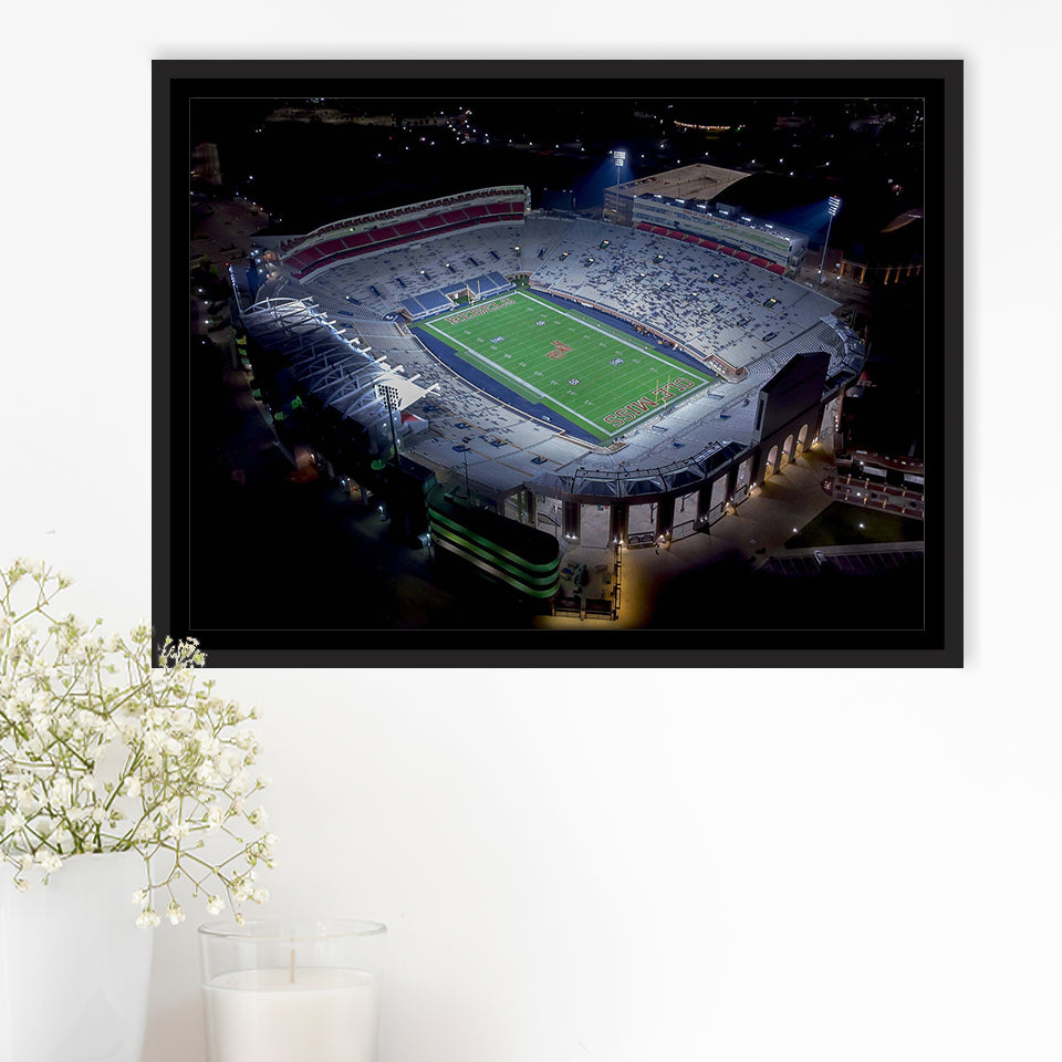 Vaught Hemingway Stadium Framed Canvas Prints Ole Miss Rebels Wall,Sport Stadium Art Prints, Fan Gift