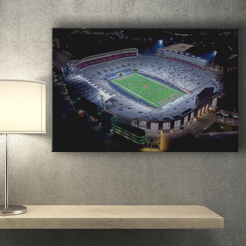 Vaught Hemingway Stadium Canvas Prints Ole Miss Rebels Wall,Sport Stadium Art Prints, Fan Gift, Wall Decor
