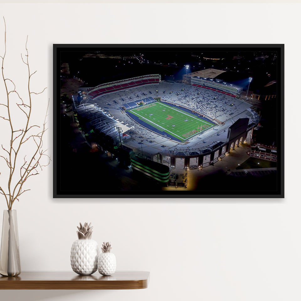 Vaught Hemingway Stadium Framed Canvas Prints Ole Miss Rebels Wall,Sport Stadium Art Prints, Fan Gift