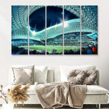 Velodrome, Night, Match, Olympique Marseille Stadium 5 Pieces B Canvas Prints Wall Art - Painting Canvas,Multi Panel, Fan Gift