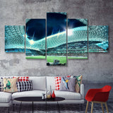 Velodrome, Night, Match, Olympique Marseille Stadium 5 Pieces Canvas Prints Wall Art - Painting Canvas, Multi Panel, Fan Gift